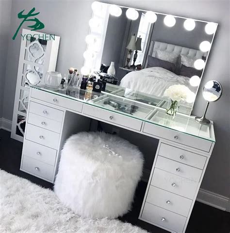 vanity mirror and desk